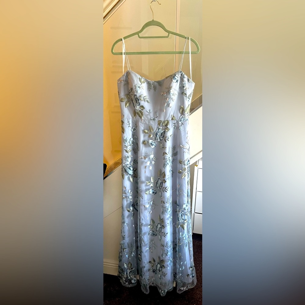 Jenny Yoo Drew Blue Floral Dress Size 10: Brand New!